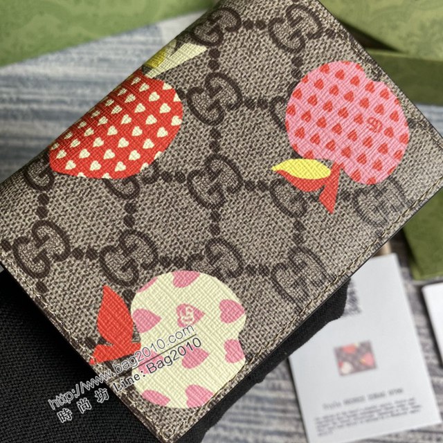 Gucci新款包包 古馳女士零錢包 Gucci心蘋果圖案短夾 663922  ydg3013